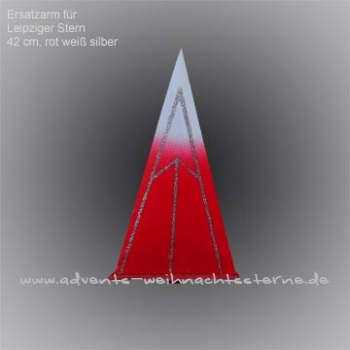 Ersatzarm Rot/Weiß/Silber / 42 cm Leipziger Advents-und Weihnachtsstern