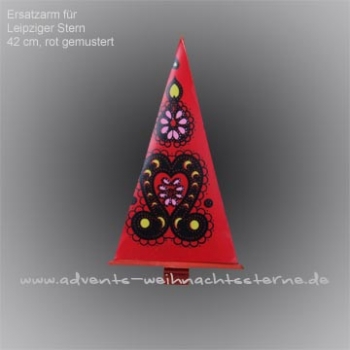 Ersatzarm Rot/Gemustert / 42 cm Leipziger Advents-und Weihnachtsstern