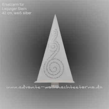 Ersatzarm Weiß/Silber / 42 cm Leipziger Advents-und Weihnachtsstern
