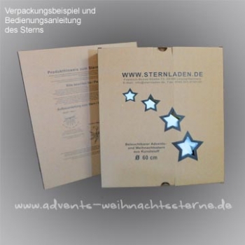 Preview: roter Aussenstern ca. 60 cm - Mehrdimensional zum auffalten !