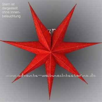 Laserstern rot Glitzer mit Hinterlegung - Ø ca. 60 cm