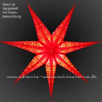 Preview: Laserstern rot Glitzer mit Hinterlegung - Ø ca. 60 cm