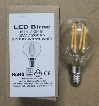 2W LED Birne E14 - NUR für AKKU Lampenständer