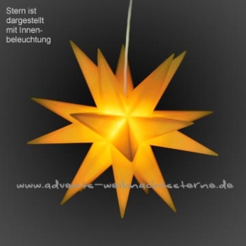 1 x Leipziger Advents- und Weihnachtsstern Orange - Ø ca. 13 cm - mit Außen LED Minikabel  (Technik 2015 bis 2021) - für Trafo / 5x1 LED Box Außen