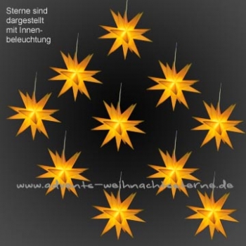 10 x Leipziger Advents- und Weihnachtsstern Orange - Ø ca. 13 cm - mit LED - für AUßEN & INNEN