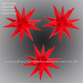 Preview: 3 x Leipziger Advents- und Weihnachtsstern Rot - Ø ca. 13 cm - mit LED - für Innen
