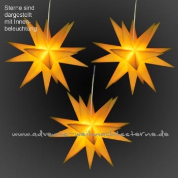 3 x Leipziger Advents- und Weihnachtsstern Oange Ø ca. 13 cm - mit Trafo - für Innen