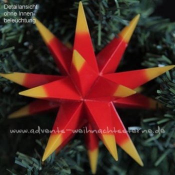 Preview: 3 x Leipziger Advents- und Weihnachtsstern Rot/Gelb - Ø ca. 13 cm - mit Trafo - für Innen
