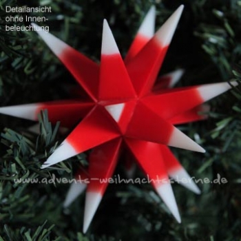 Preview: 3 x Leipziger Advents- und Weihnachtsstern Rot/Weiß - Ø ca. 13 cm - mit Trafo - für Innen