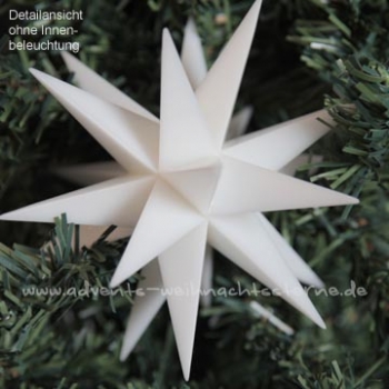 Preview: 3 x Leipziger Advents- und Weihnachtsstern Weiß - Ø ca. 13 cm - mit 5x1 LED - für AUßEN