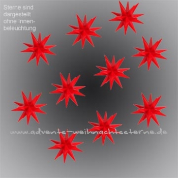 Preview: 10 x Leipziger Advents- und Weihnachtsstern Rot - Ø ca. 13 cm - mit LED - für AUßEN