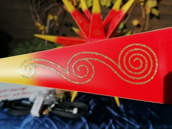 Preview: Leipziger Stern Rot Gelb Gold - Schnecke - Ø ca. 62 cm