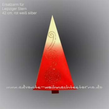 Ersatzarm Rot/Weiß/Silber Schnecke / 42 cm Leipziger Advents-und Weihnachtsstern