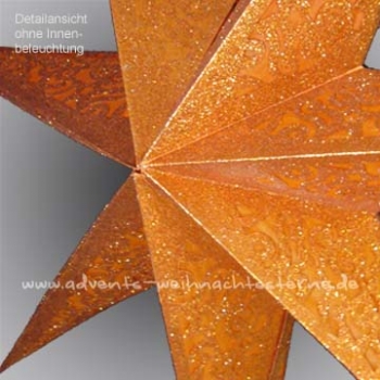 Preview: Laserstern orange Glitzer mit Hinterlegung - Ø ca. 60 cm