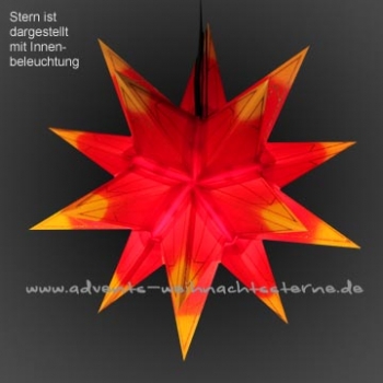 Leipziger Stern Rot/Gelb/Gold - Linie - Ø ca. 42 cm
