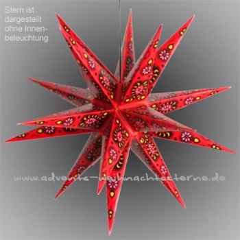 Leipziger Stern Rot Gemustert - Ø ca. 62 cm
