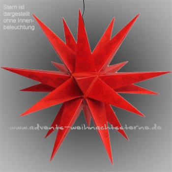 Leipziger Stern Rot Rot Glitzer - Ø ca. 62 cm
