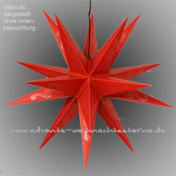 Leipziger Stern Rot Silber Glitzer - Ø ca. 62 cm