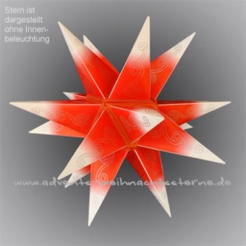 Leipziger Stern rot-weiß-silber Schnecke - Ø ca. 42 cm