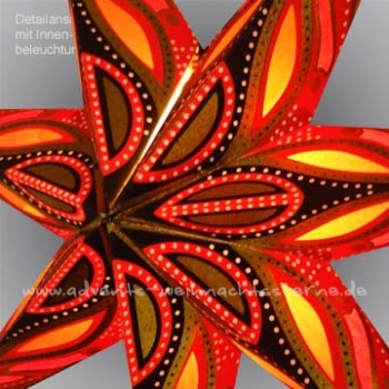 Preview: Schwarz Rot Gold mit Glitzer und Hinterlegung - Ø ca. 60 cm