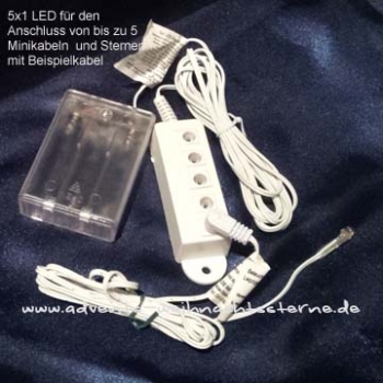Preview: 5 x Rot/Weiß - mit 5x1 LED - für Innen