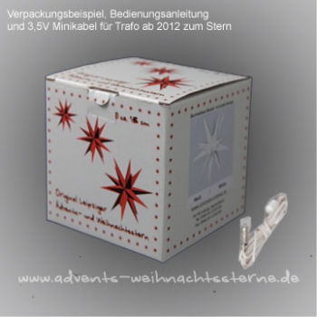 1 x Rot/Weiß - mit Außen LED Minikabel -(für Technik 2015 bis 2021) für Trafo und 5x1 Box