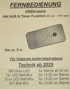 Fernbedienung für Batteriebboxen ab 10/2025