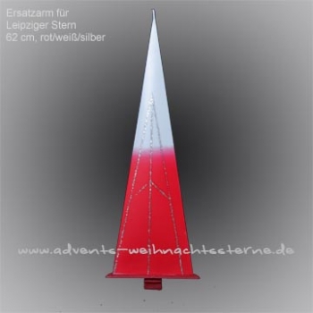 Ersatzarm Rot/Weiß/Silber / 62 cm Leipziger Advents-und Weihnachtsstern