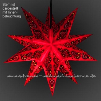 Leipziger Stern Rot Gemustert - Ø ca. 42 cm