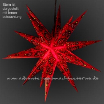 Leipziger Stern Rot Gemustert - Ø ca. 62 cm
