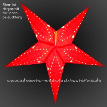 Roter Glitzerstern 5 Arm - Ø ca. 60 cm